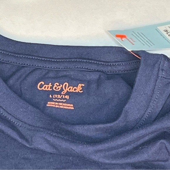 Cat & Jack Boy's Lightweight Navy LS T-Shirt w Purple Multicolor Dragon. NWT! - Picture 3 of 6